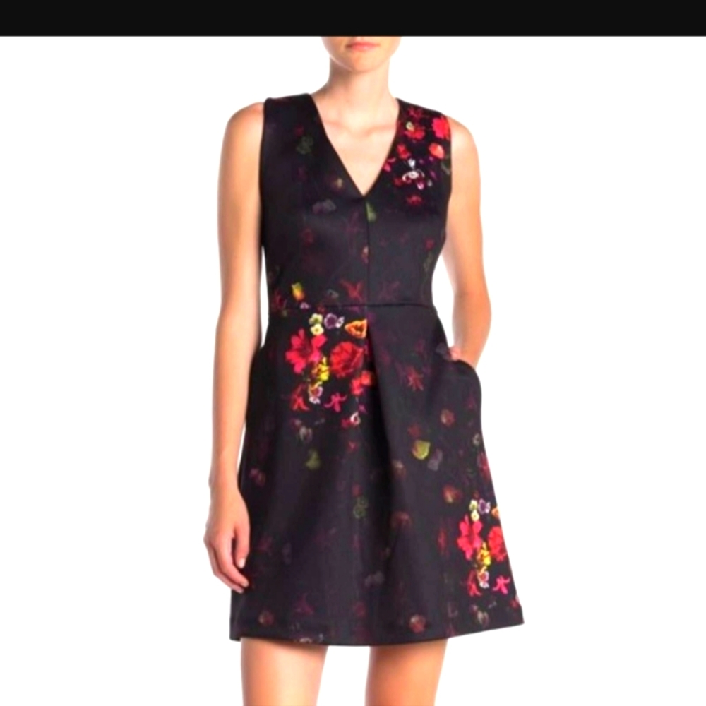 Reg $148 Sam Edelman Sleeveless Floral Print A-line Dress Sz 10